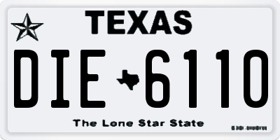 TX license plate DIE6110