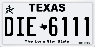 TX license plate DIE6111