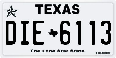 TX license plate DIE6113
