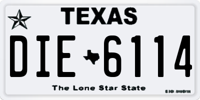 TX license plate DIE6114