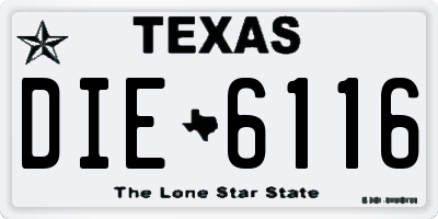 TX license plate DIE6116