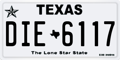 TX license plate DIE6117