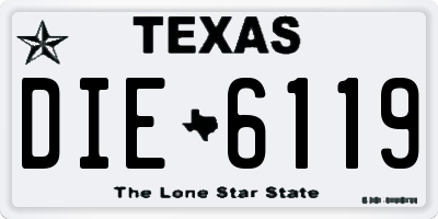 TX license plate DIE6119