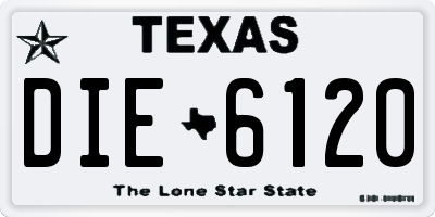 TX license plate DIE6120