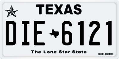 TX license plate DIE6121