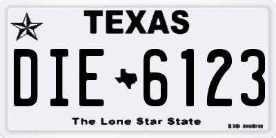TX license plate DIE6123