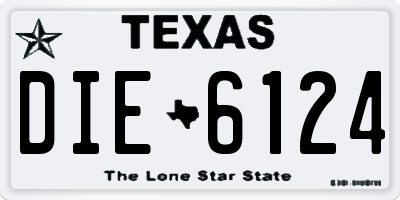 TX license plate DIE6124