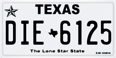TX license plate DIE6125