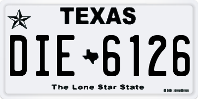 TX license plate DIE6126