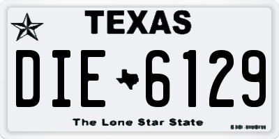TX license plate DIE6129