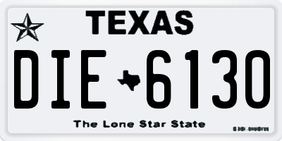 TX license plate DIE6130