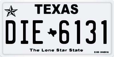 TX license plate DIE6131