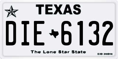 TX license plate DIE6132