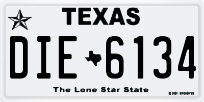 TX license plate DIE6134