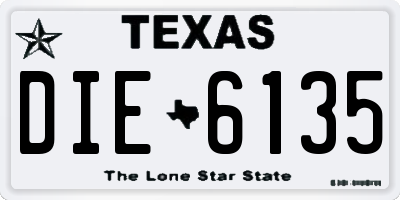 TX license plate DIE6135