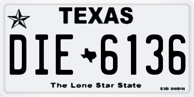 TX license plate DIE6136