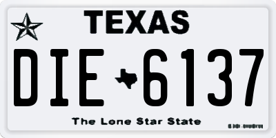 TX license plate DIE6137