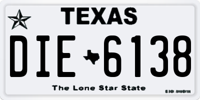 TX license plate DIE6138