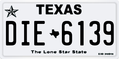 TX license plate DIE6139