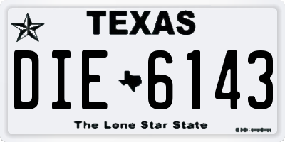 TX license plate DIE6143