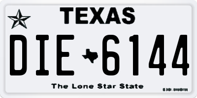 TX license plate DIE6144