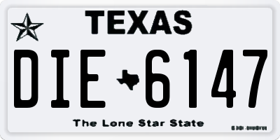 TX license plate DIE6147