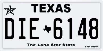 TX license plate DIE6148