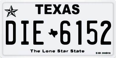 TX license plate DIE6152