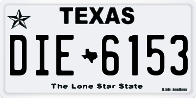 TX license plate DIE6153