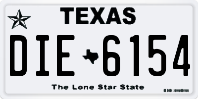 TX license plate DIE6154
