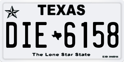 TX license plate DIE6158