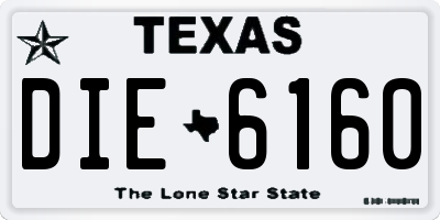 TX license plate DIE6160