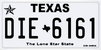 TX license plate DIE6161