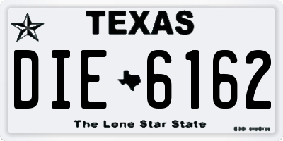 TX license plate DIE6162