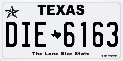 TX license plate DIE6163