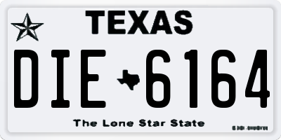 TX license plate DIE6164