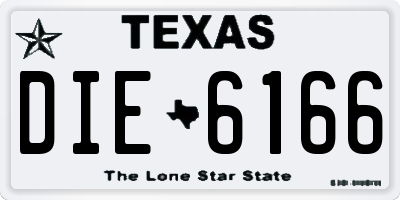 TX license plate DIE6166