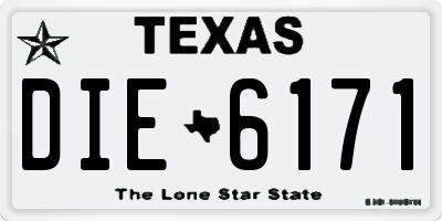TX license plate DIE6171