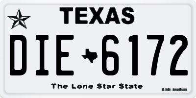 TX license plate DIE6172