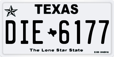 TX license plate DIE6177