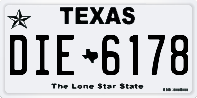 TX license plate DIE6178