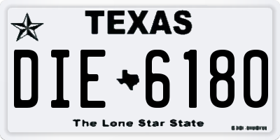 TX license plate DIE6180