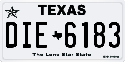 TX license plate DIE6183