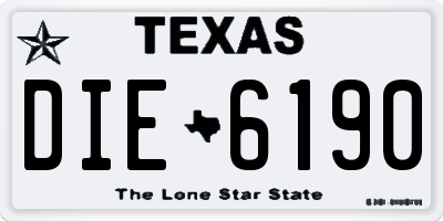 TX license plate DIE6190