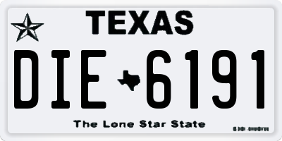 TX license plate DIE6191