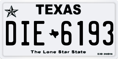 TX license plate DIE6193