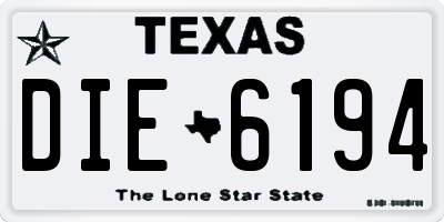 TX license plate DIE6194