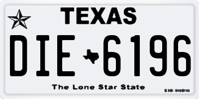TX license plate DIE6196