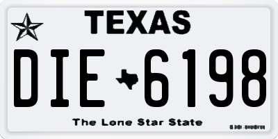 TX license plate DIE6198