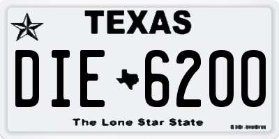 TX license plate DIE6200